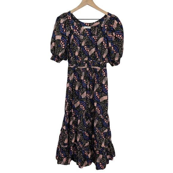 Ulla Johnson Juniper Dress Midi Floral Puff-Sleeve Cotton size 0 bohemian - Picture 2 of 9